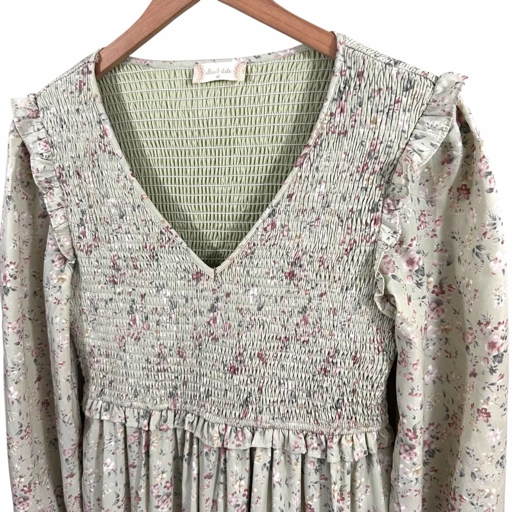 Altar'd State Prairie Dress Floral Smocked Tiered Cottagecore Maxi Dress Sz Med - Picture 3 of 5